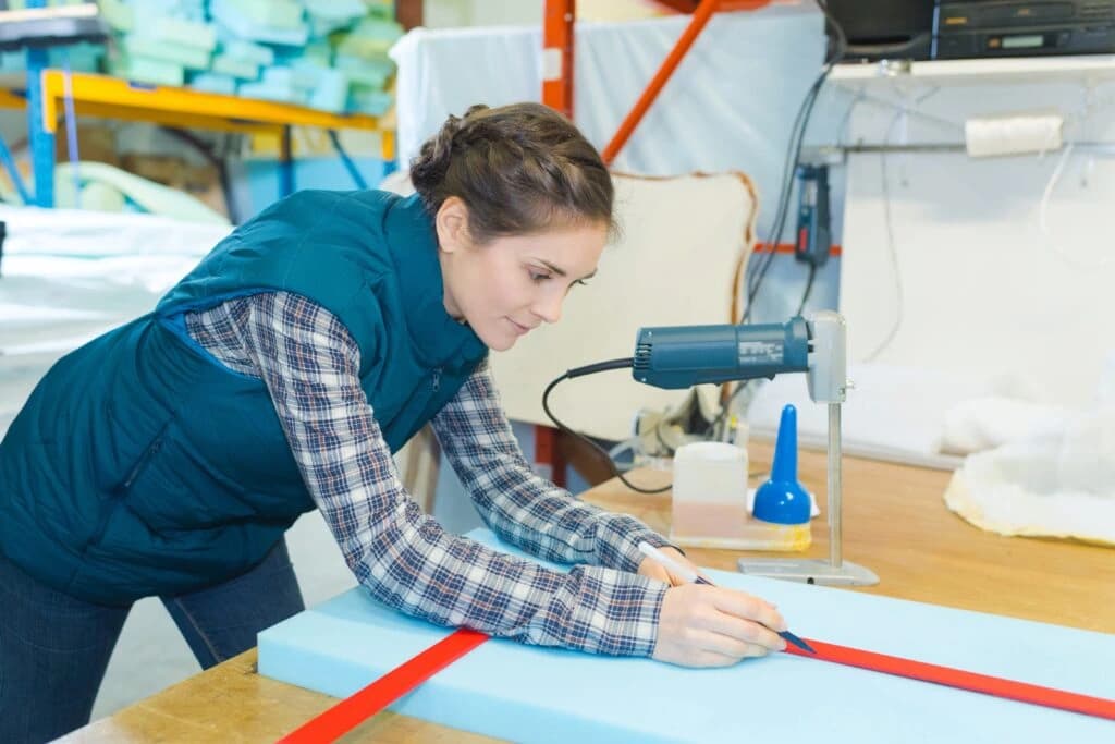 FoamTex team working on mattress production